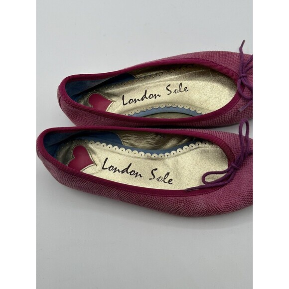 London Sole Ballet Flats Pink With Bow Size 36/5.5 US GUC!!! - Picture 5 of 6